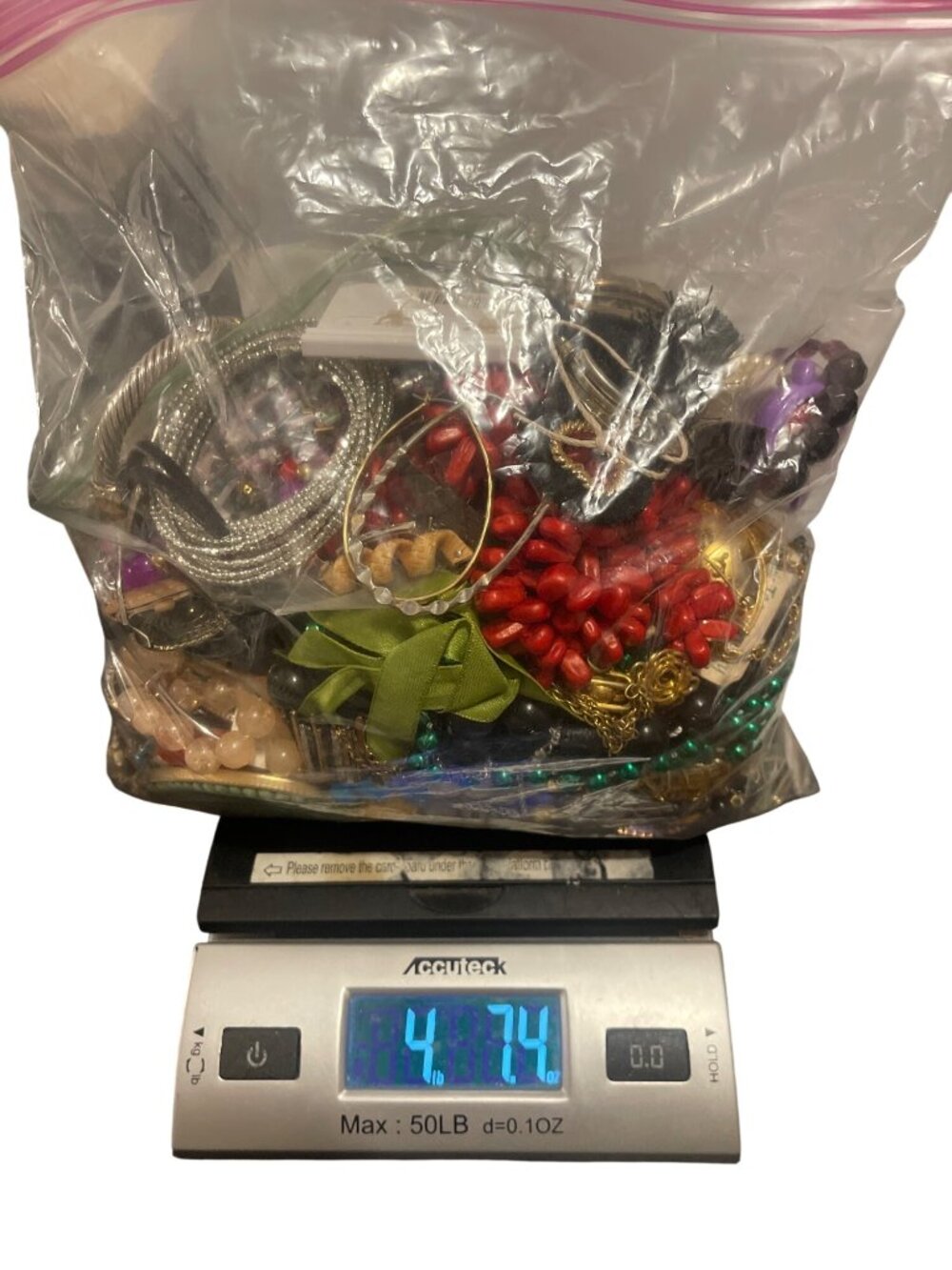 4 lbs 7oz Craft Jewelry Lot Rhinestones Chains Beaded Repair Repurpose Resell